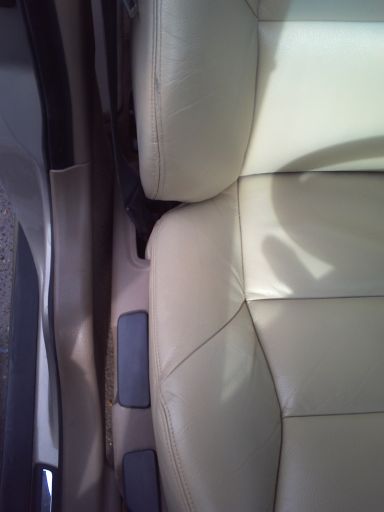 Damaged leather seat after repair work carried out by our fully trained and experienced technicians